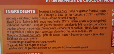 Génoise fourrée orange - Ingrédients
