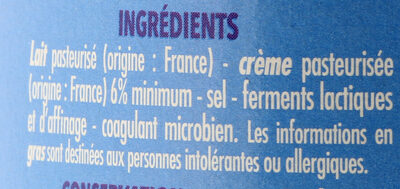 Le Crémeux - Fromage au cœur tendre et onctueux - Ingredients - fr