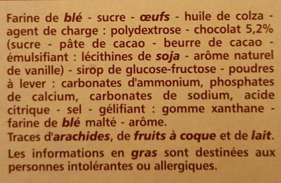 Marbré Chocolat - Ingrédients