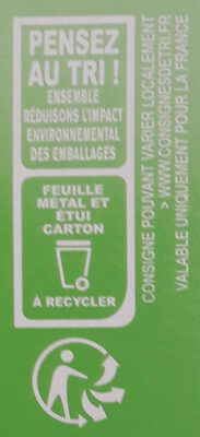 Chocolat Noir Noisettes entières - Recycling instructions and/or packaging information - fr
