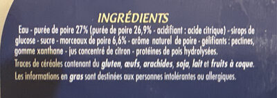 Sorbet poire avec morceaux de poire - Ingredients - fr