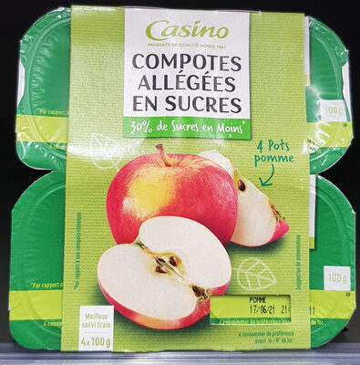 Compote allégée Pommes 30% de sucres en moins - Produit