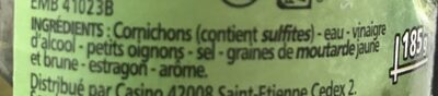 Cornichons extra-fins au vinaigre croquants - Ingredients - fr