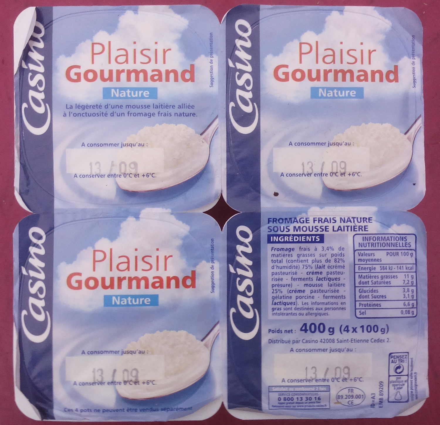 Plaisir gourmand nature Mousse laitière sur lit de fromage frais - Produkt - fr