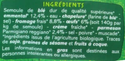 Ravioli 4 fromages bio - Ingrediënten - fr