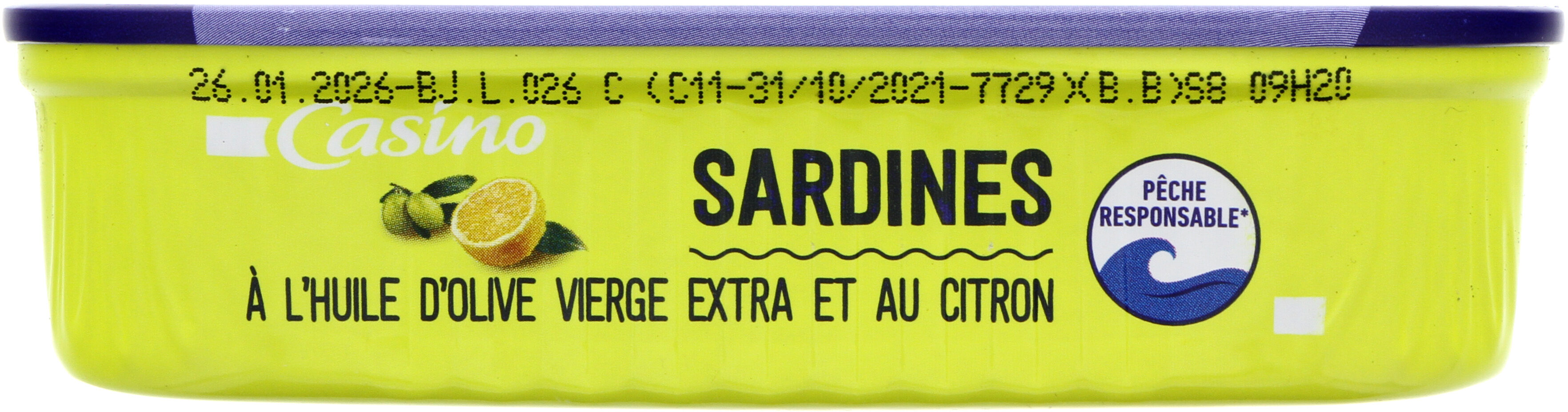 Sardines à l'huile d'olive vierge extra et au citron - Produit