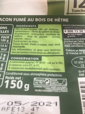 Filet de bacon fumé - Recycling instructions and/or packaging information - fr
