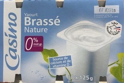 Yaourt brassé nature 0% mat. gr. - Produkt - fr