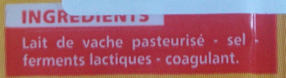 Emmental Français - Doux et moelleux - Ingredients - fr