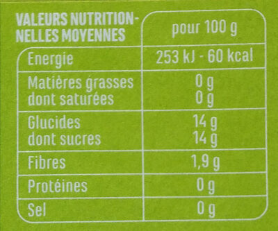 Compote Allégée Pommes Pêches 30% de sucres en moins - Voedingswaarden - fr