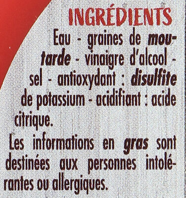 Moutarde de Dijon - المكونات - fr