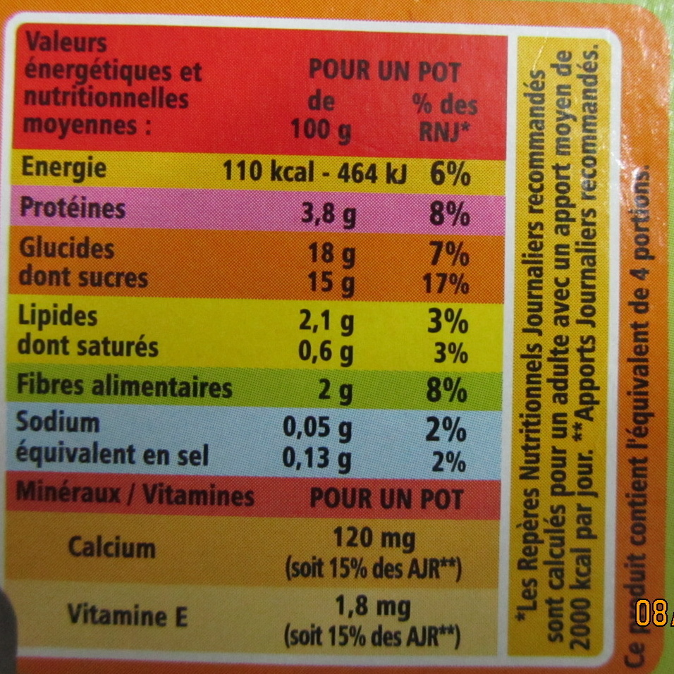 Spécialité au soja chocolat source de calcium - Voedingswaarden - fr