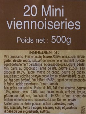 20 Mini Viennoiseries. - Ingredients - fr