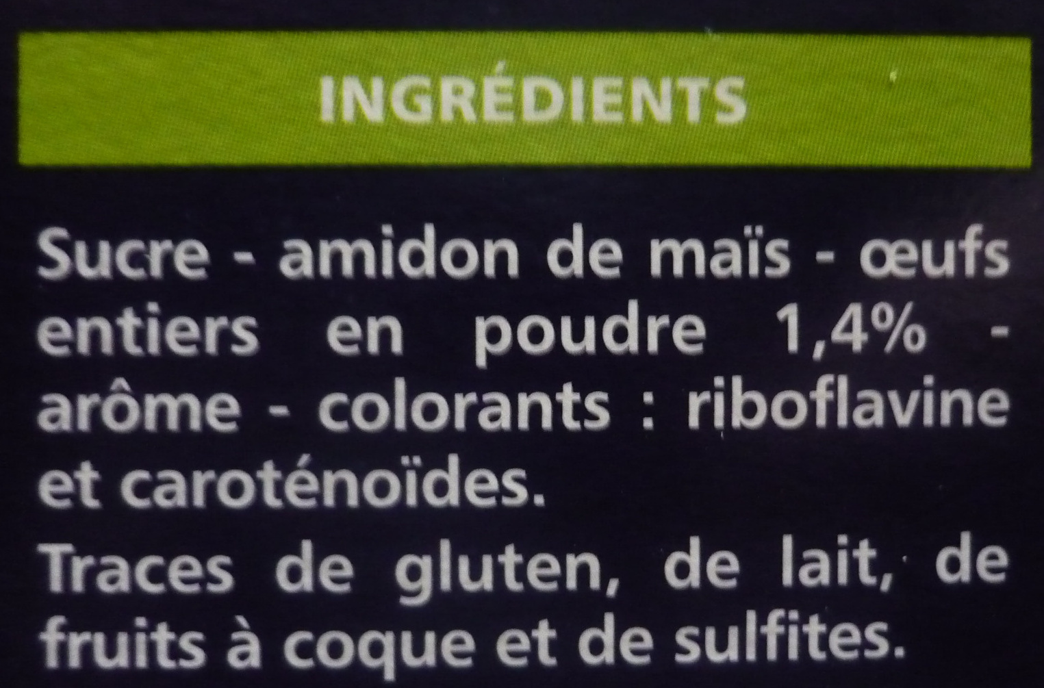 Préparation pour flan pâtissier - المكونات - fr