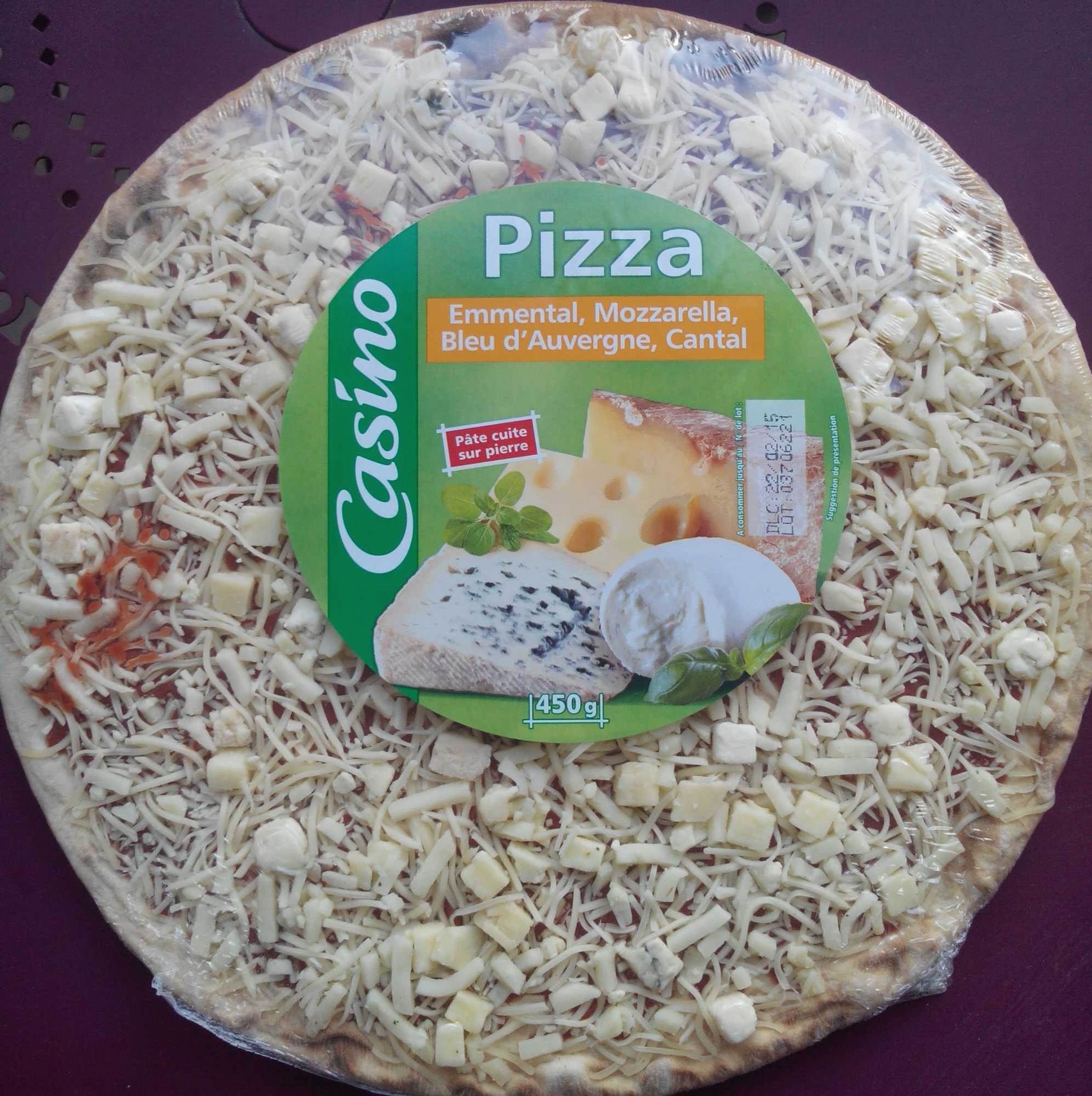 Pizza emmental, mozzarella, bleu d'Auvergne, cantal - Product - fr