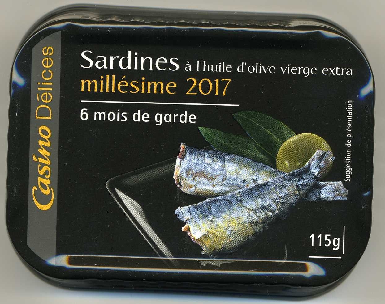Sardines à l'huile d'olive vierge extra millesime 2017 - Produit