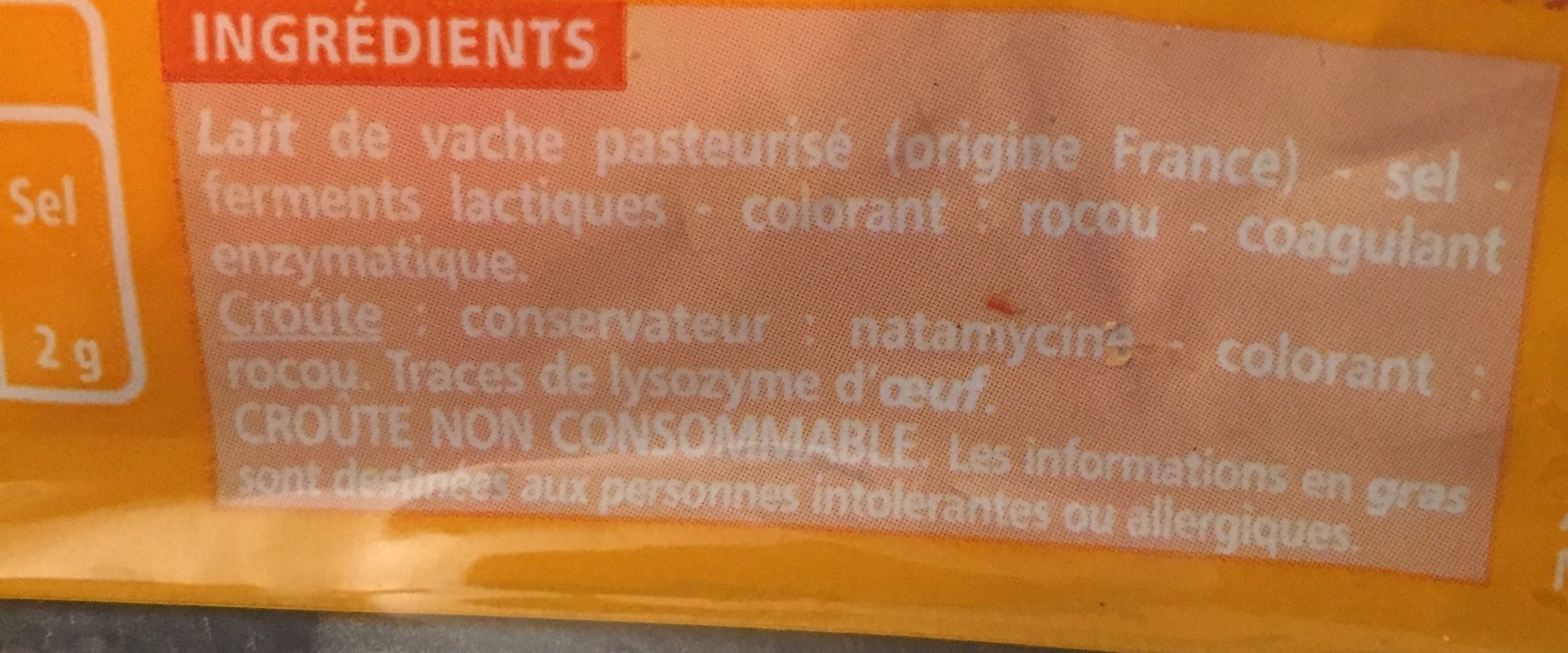 Mimolette - Ingredients - fr
