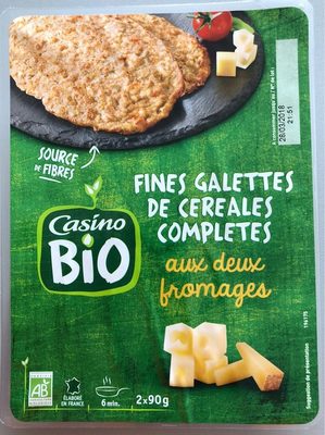 Fines galettes de céréales complétes aux deux fromages CASINO BIO - Product - fr