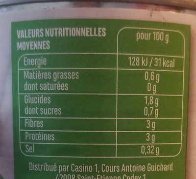 Epinards hachés - Nutrition facts - fr