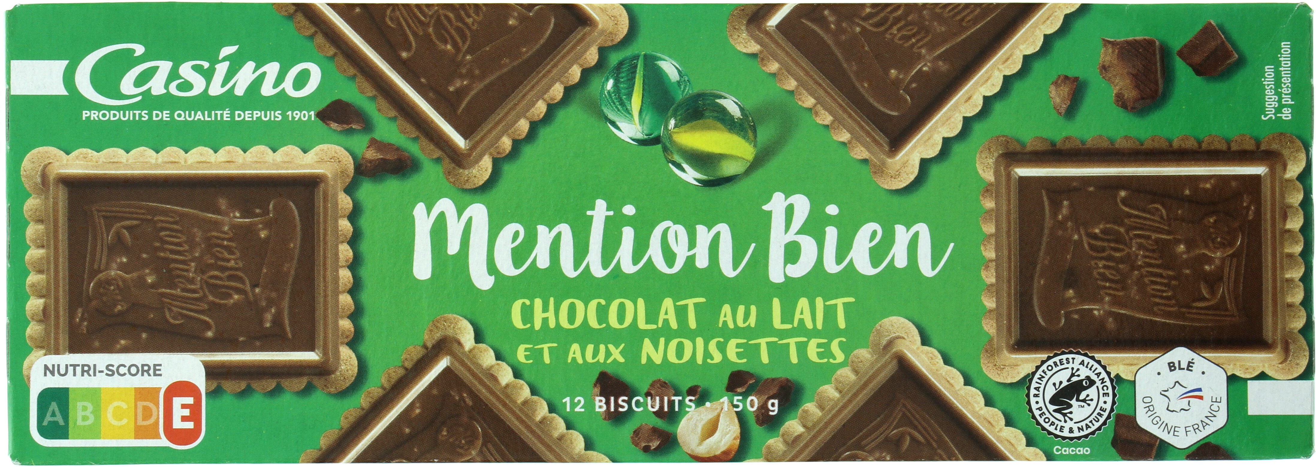 Mention Bien Chocolat au Lait et aux Noisettes - Produit
