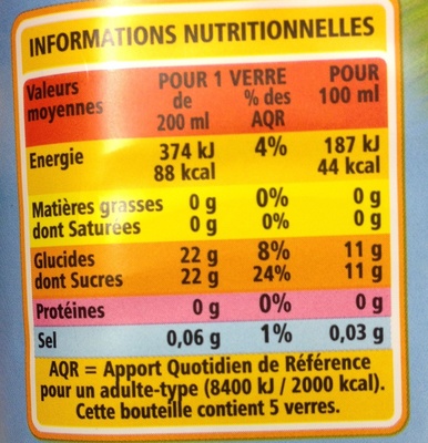Poire teneur en fruits 50% minimum - Información nutricional - fr