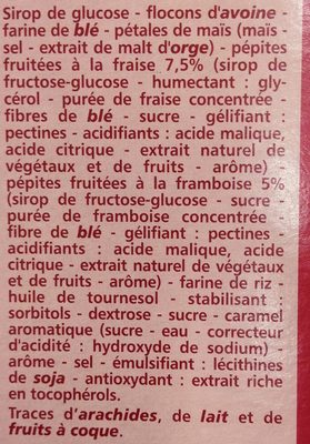 Barres céréales fruits rouges - Ingredients - fr