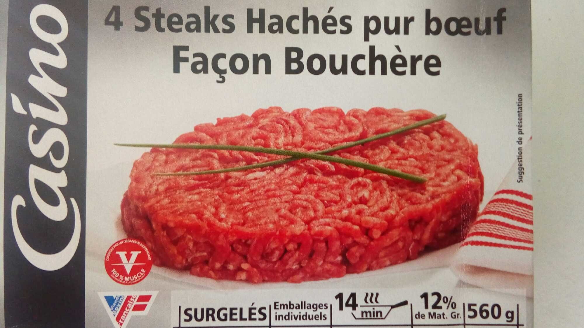 4 steaks hachés pur boeuf façon bouchère - Product - fr