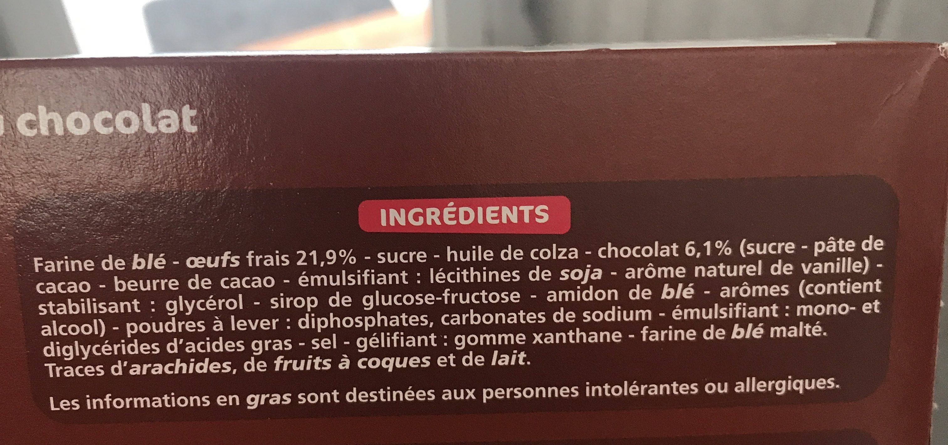 Mini marbrés choco - Ingrédients