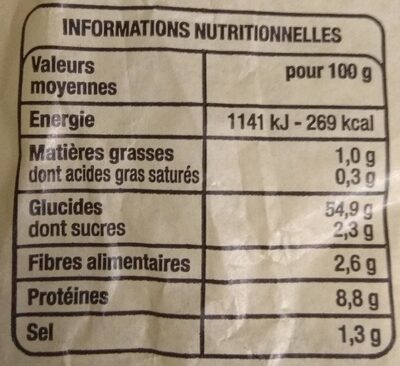 Baguette terre et saveurs - Voedingswaarden - fr