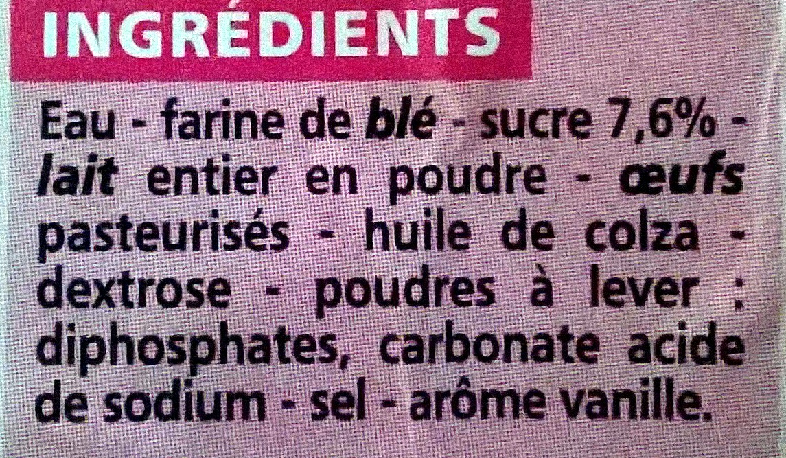 8 crêpes sucrées - Ingredients - fr