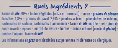 Crackers sésame & pavot - Ingredients - fr