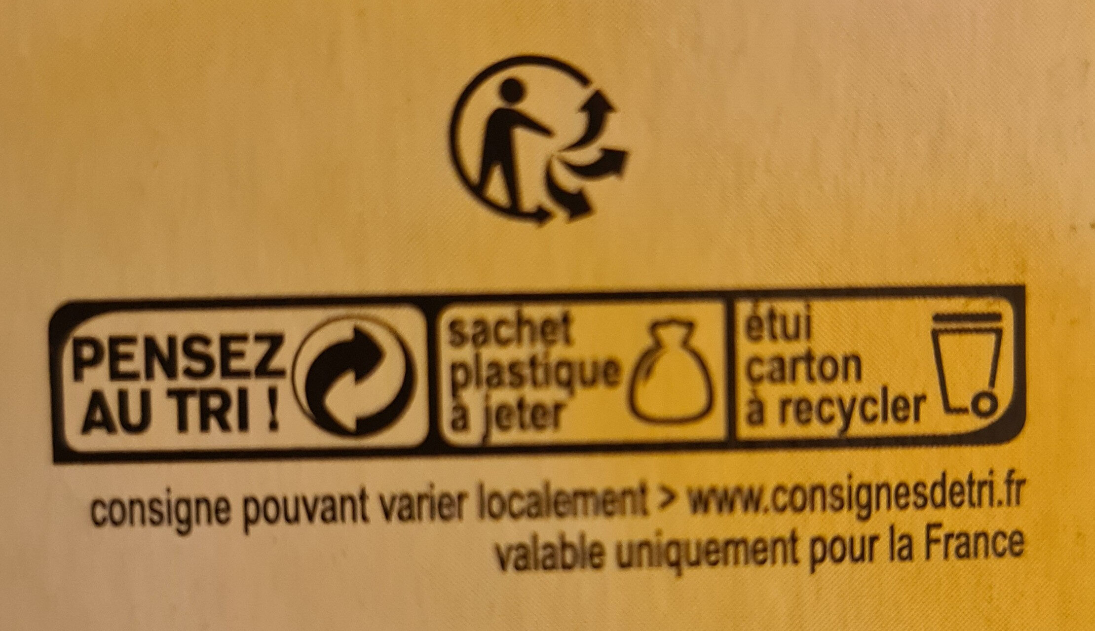 Biscuits petit déjeuner céréales et chocolat - Istruzioni per il riciclaggio e/o informazioni sull'imballaggio - fr