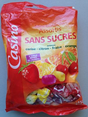 Mini bonbons assortis sans sucres goûts cerise, citron, fraise, orange - Producto - fr