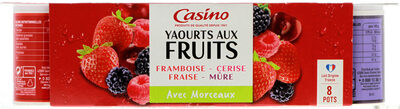 Yaourt aux fruits cerise fraise framboise mûre avec morceaux - Produkt - fr