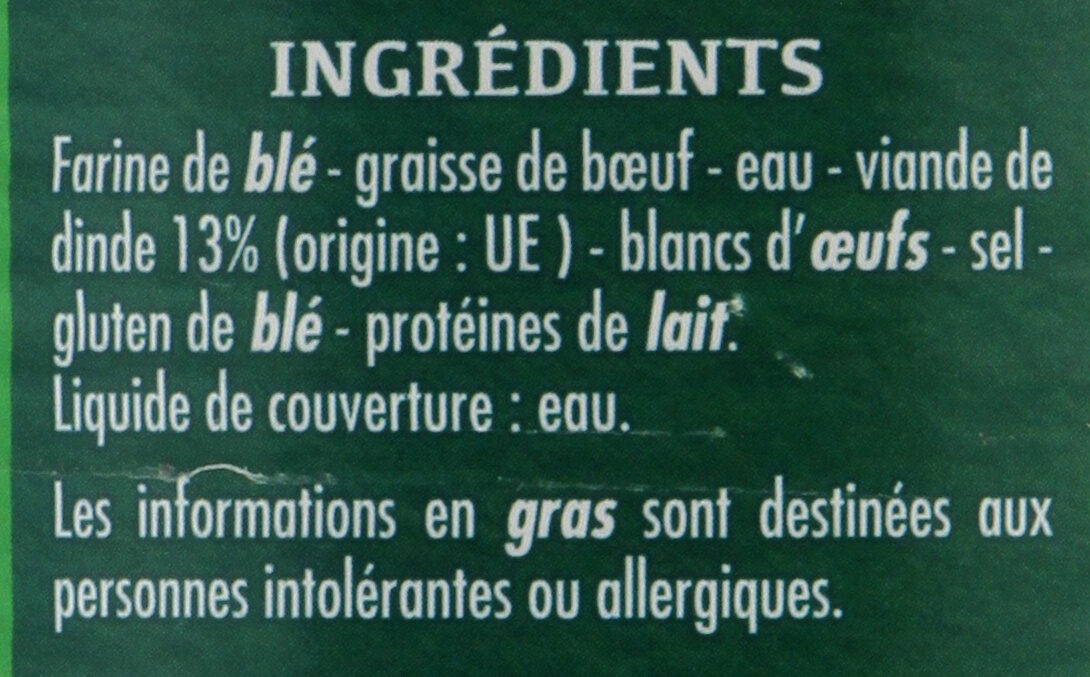 Quenelles de volaille au naturel - Ingredients - fr