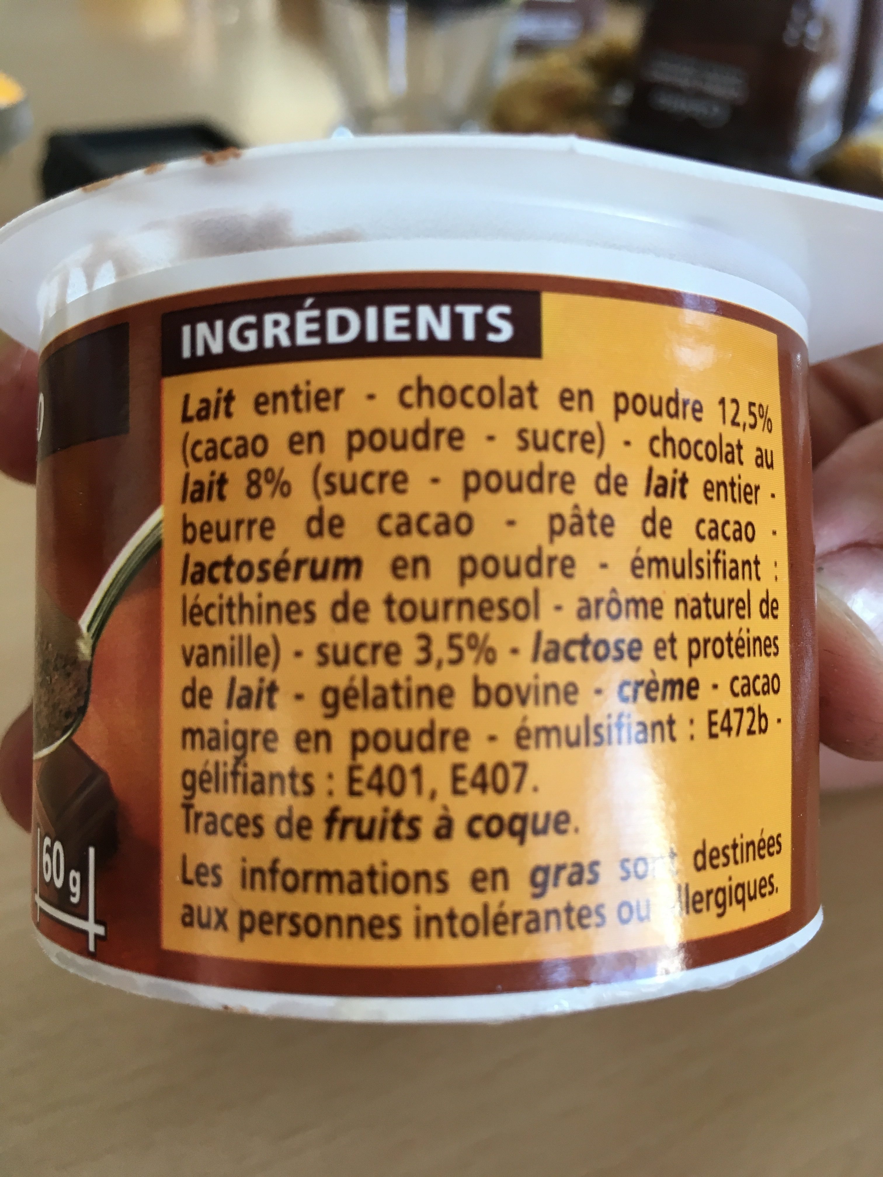 Mousse au chocolat au lait - Ingredients - fr