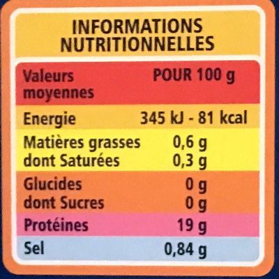 Queues de langoustes blanches (Panulirus argus) crues congelées - Nutrition facts - fr