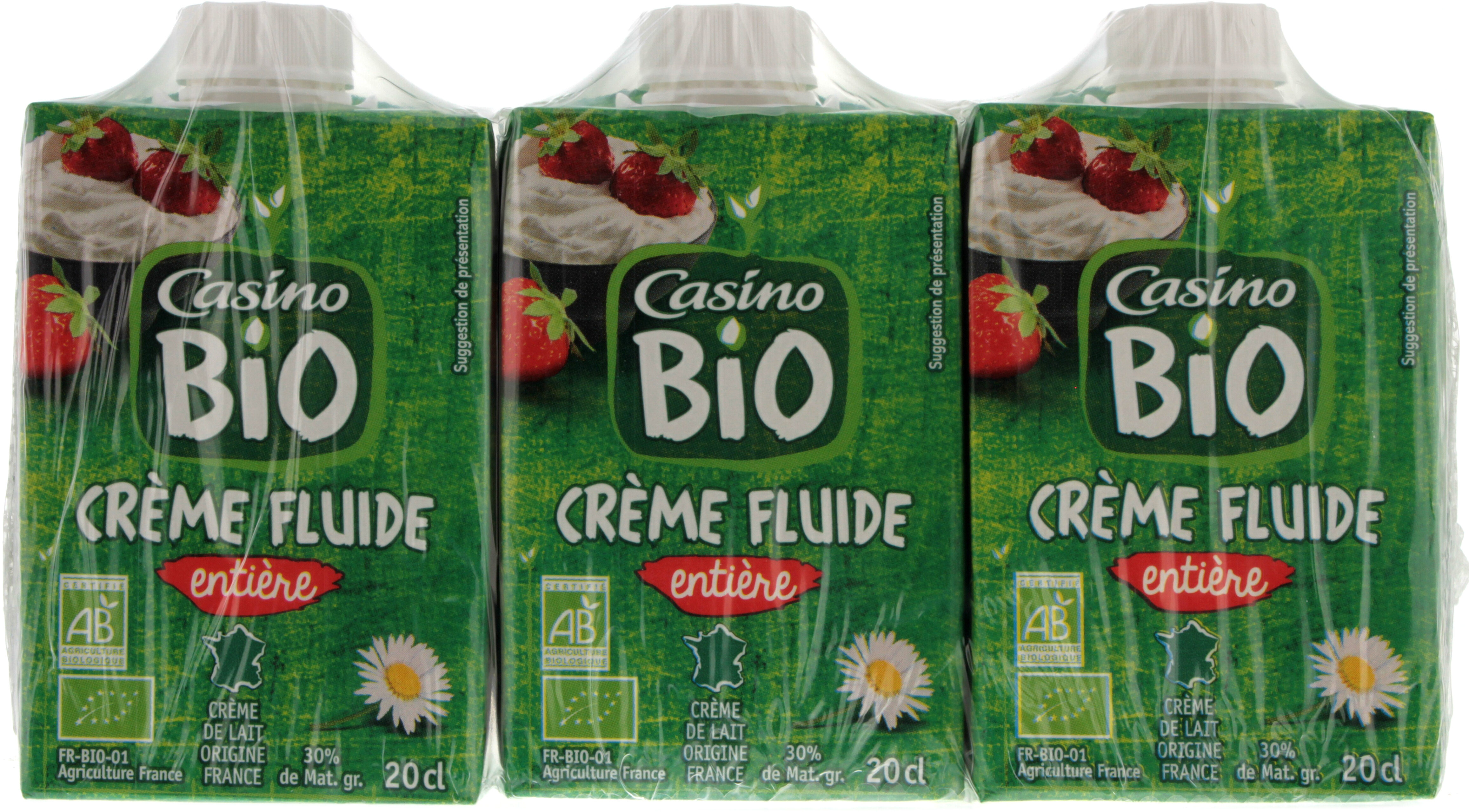 Crème fluide entière 30% de mat. gr. issue de l'agiculture biologique - Produit