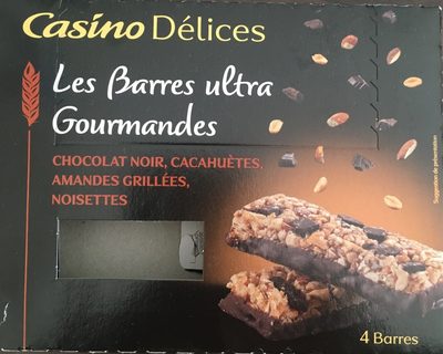 Barres ultra gourmandes Chocolat Noir, cacahuètes, amandes grillées, noisettes Casino - Producto - fr