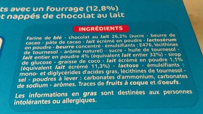 Mini tartelettes choco coeur au lait - Ingredienti - fr