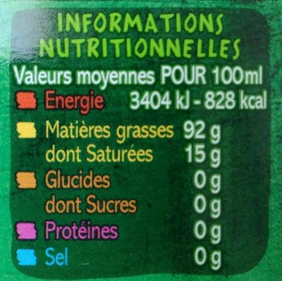 Huile vierge de sésame bio - Nutrition facts - fr