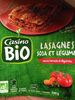 Lasagnes soja et légumes sauce tomate et légumes - Produit