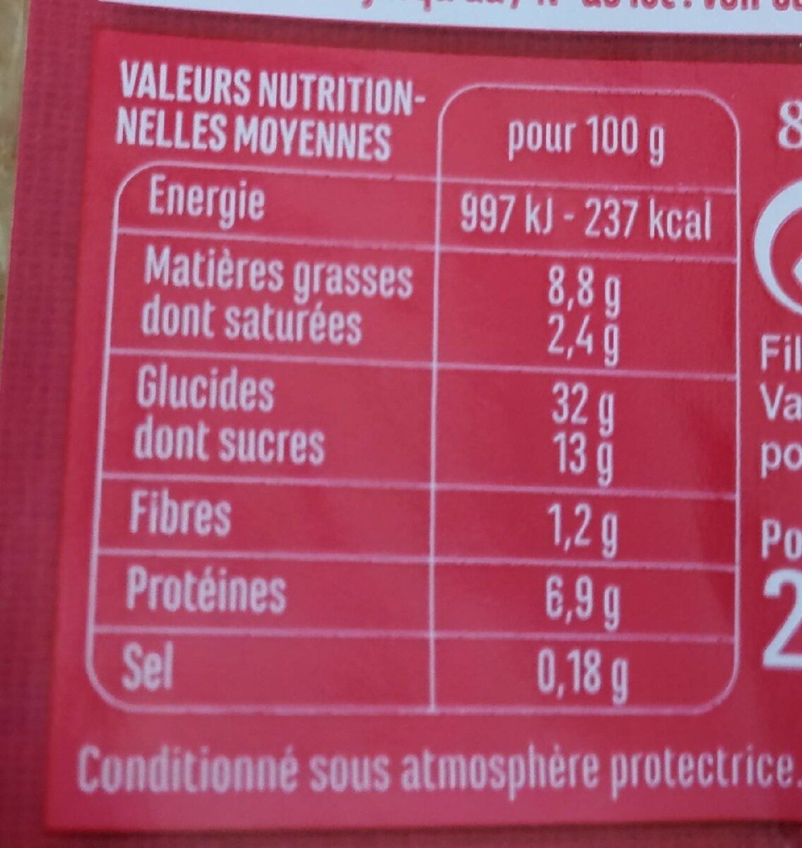 Crêpes sucrées x8 - Nutrition facts - fr