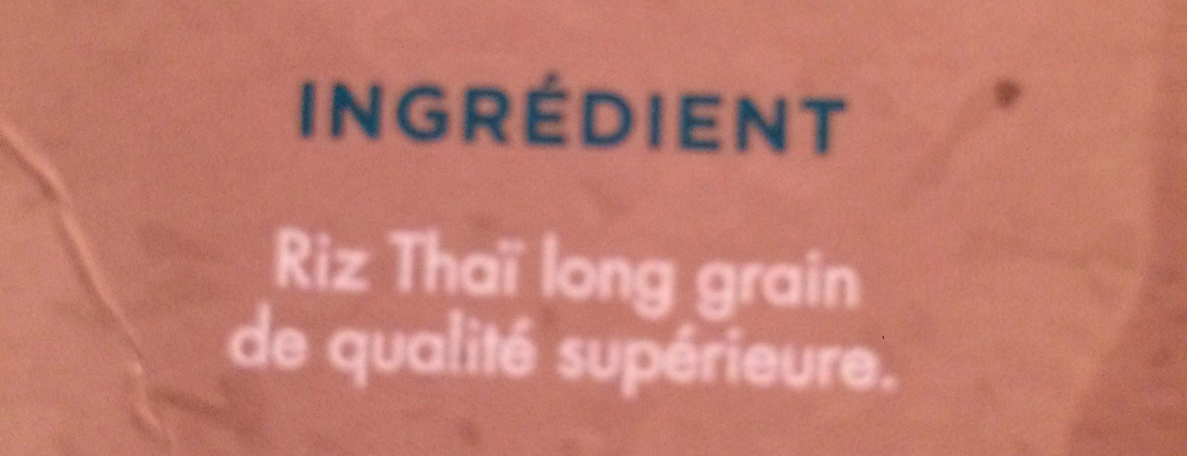Riz Thaï - Ingrédients