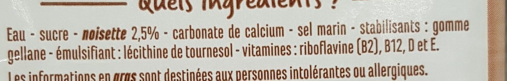 Boisson végétale noisette - Ingredienser - fr