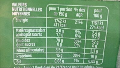 Tagliatelles Recette aux oeufs frais - Nutrition facts - fr