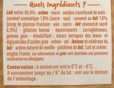 Liégeois au caramel - Ingredients - fr