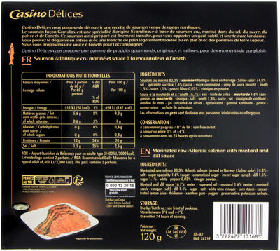 Le Fabuleux Saumon façon gravelax et sa sauce à l'aneth - Product - fr