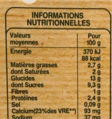 Brassé saveur fraise - Nutrition facts