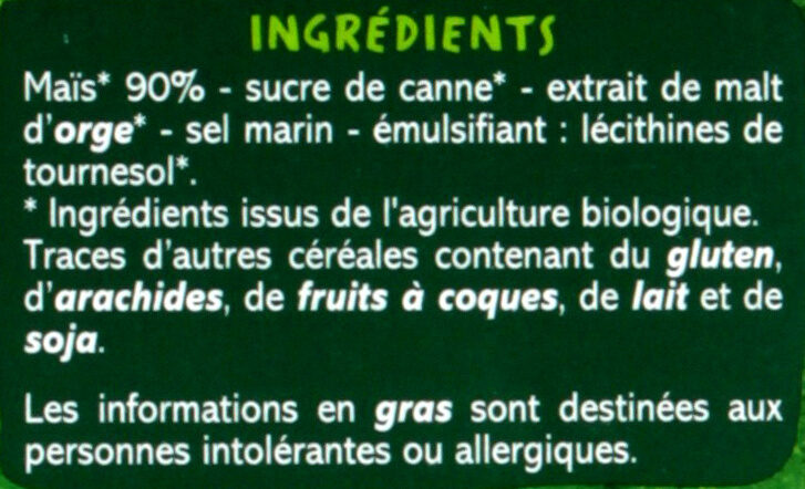 Corn Flakes BIO - Ingredientes - fr